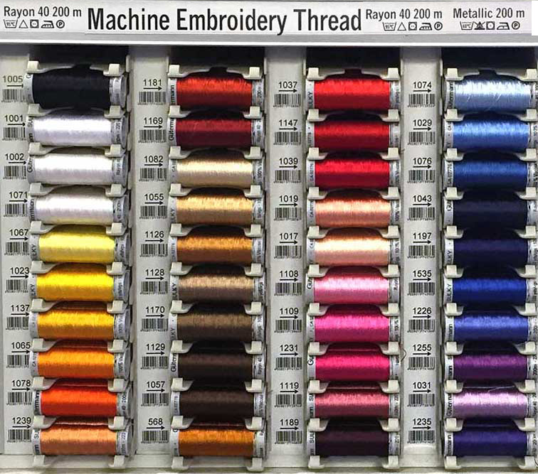 Gütermann Sulky Embroidery Thread Color Chart.