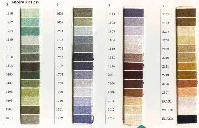 Madeira Silk Thread Color Chart 2