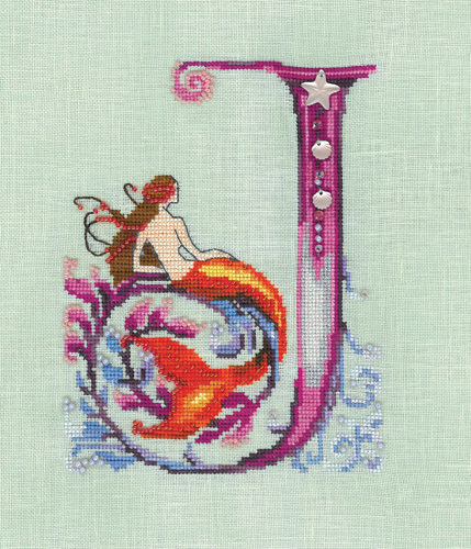 Letters From Mermaids J - Cross Stitch Pattern