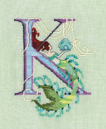 Letters From Mermaids K - Cross Stitch Pattern
