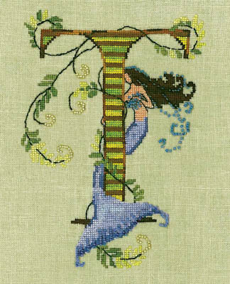 Letters from Mermaids T - Cross Stitch Pattern 