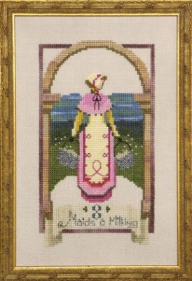 Eight Maids a Milking - 12 Days of Christmas - Cross Stitch
