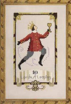 Ten Lords A Leaping - 12 Days of Christmas - Cross Stitch