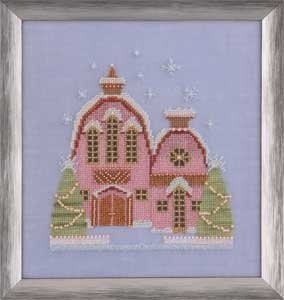 Little Snowy Pink Cottage - Cross Stitch Pattern
