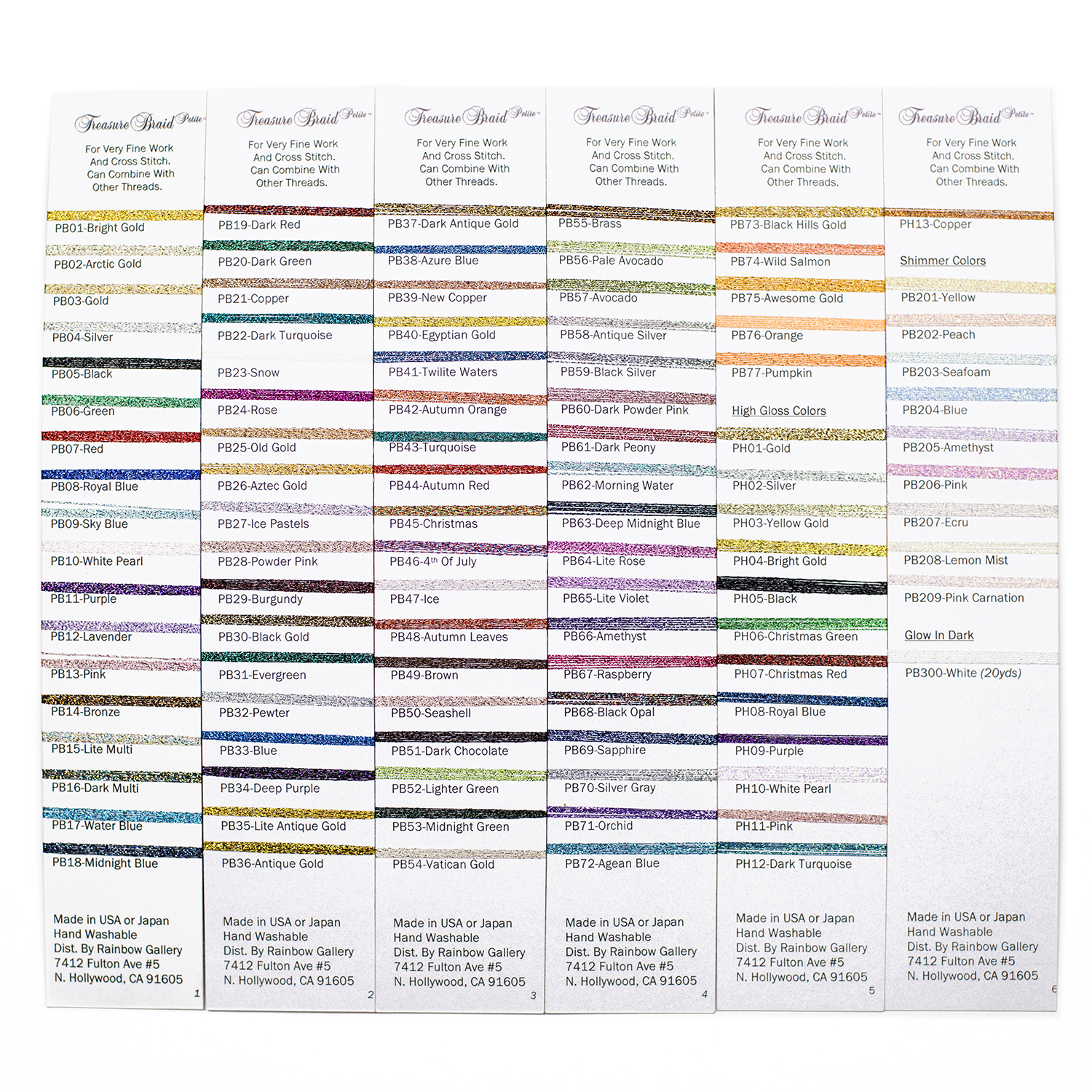 Carta de Colores Rainbow Gallery Petite Braid